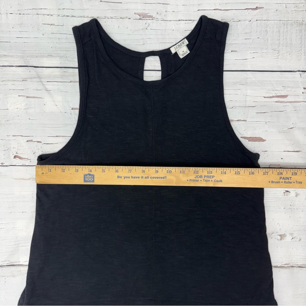 J.Crew Black Sleeveless Tank Top Polka Dot Hem Keyhole Back Size M - Picture 8 of 10